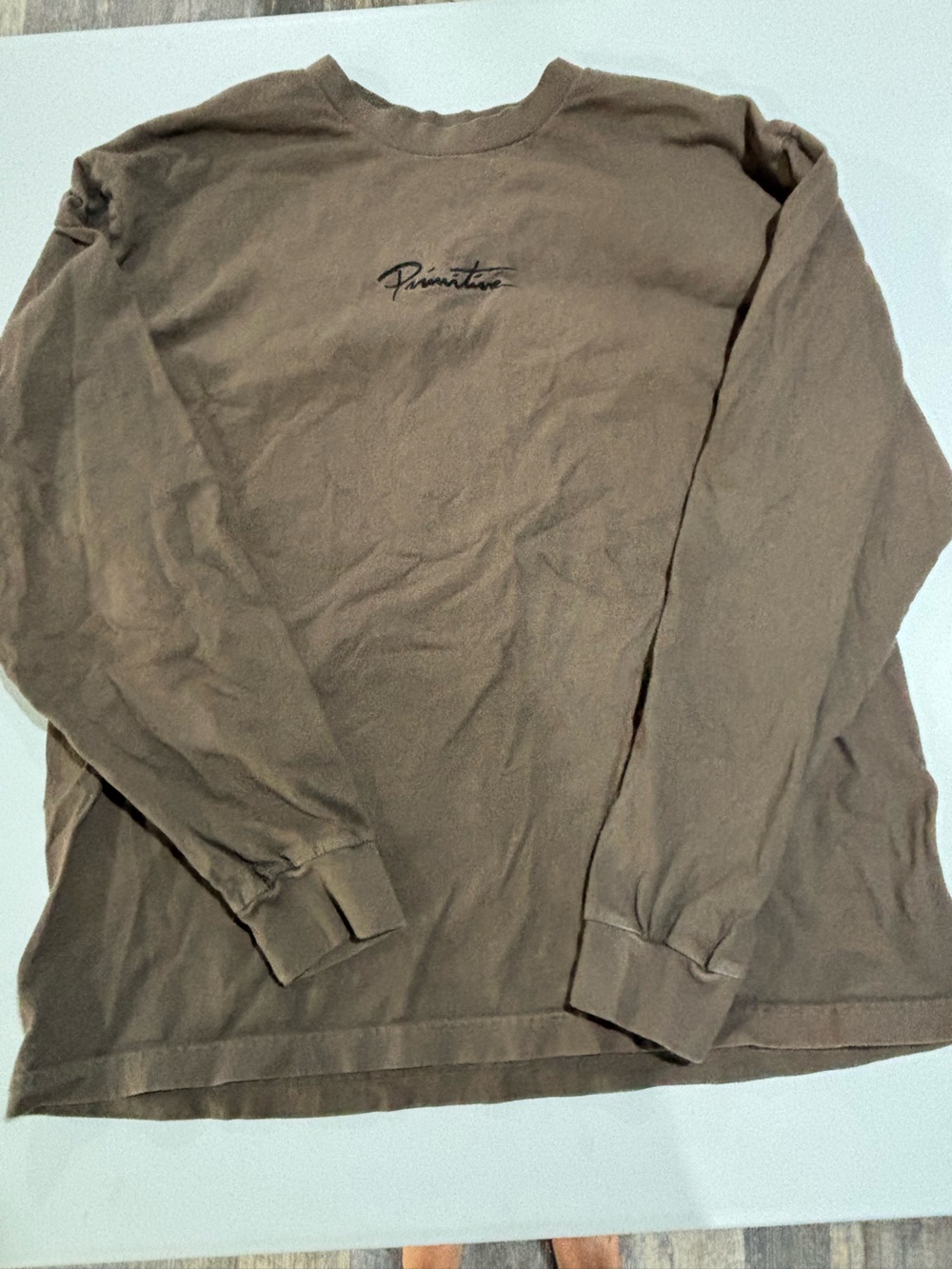 Primitive brand Light Brown Crewneck Long Sleeve men’s L Shirt